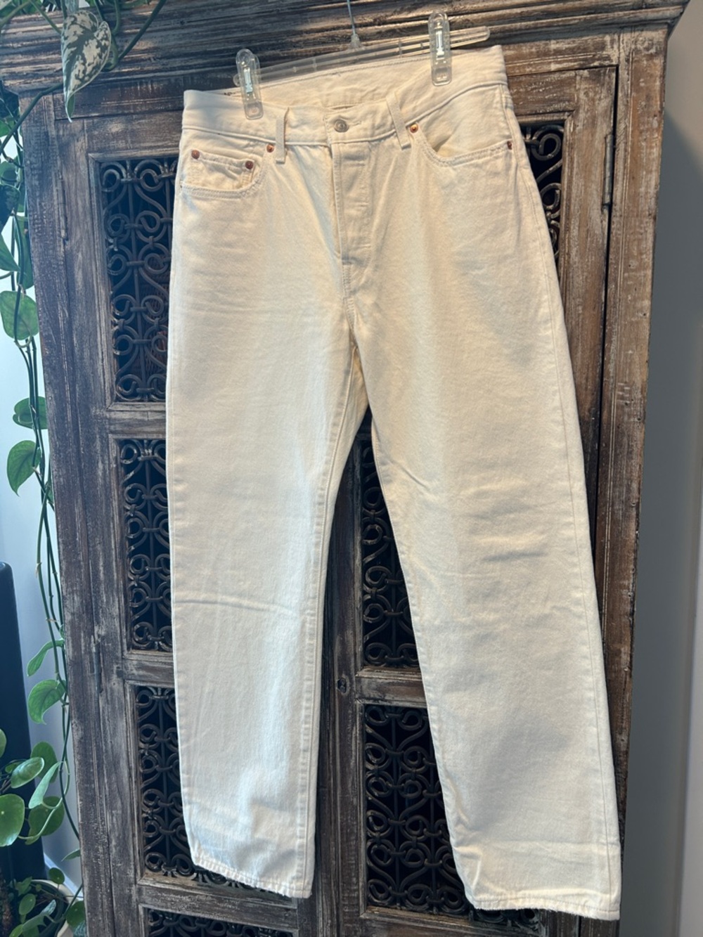 Levi's 501 90s Straight-Leg Jeans Cream Color